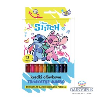 Beniamin Kredki ołówkowe Stitch trójkątne jumbo 12 kol. Beniamin