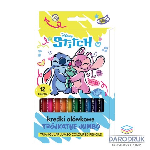 Beniamin Kredki ołówkowe Stitch trójkątne jumbo 12 kol. Beniamin