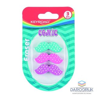 Keyroad Gumka do mazania wąsy 3 szt Keyroad (KR971114)