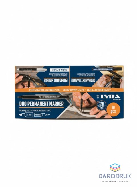 Lyra Marker permanentny duo 0,5-1,0 mm wkład czarny 0,5mm okrągła końcówka Lyra (L4080099)