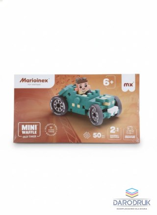 Marioinex Klocki konstrukcyjne Mini Waffle 50el Cars: Teal Old Timer Marioinex