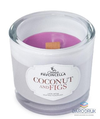 Pavoncella Świeczka ozdobna Classico Coconut and Figs biała 170g Pavoncella (5905711530486)