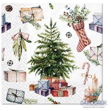 Paw Serwetki Coktail BN Christmas at Home mix nadruk bibuła [mm:] 150x150 Paw (SDC230300)