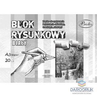 Protos Blok rysunkowy A3 biały 90g 20k Protos