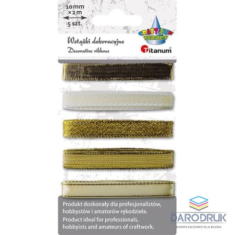 Titanum Wstążka Craft-Fun Series 5 wzorów 10x2 [mm x m] złota Titanum (709062（złota))