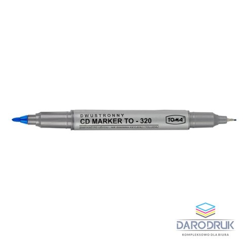 Toma Marker do cd niebieski dwustronny wkład niebieski 0,5-1,0mm Toma (To-320)