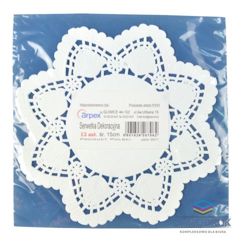Arpex Serwetki biały papier [mm:] 150x150 Arpex (D2702)