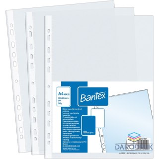 Bantex Koszulki na dokumenty Budget groszkowa A4+ kolor: bezbarwny typu U 90 mic. Bantex (400124957)