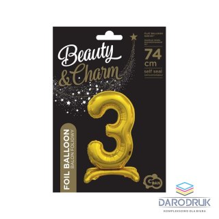 Godan Balon gumowy Beauty&Charm cyfra stojąca złota złota 750mm 30cal Godan (BC-ASZ3)