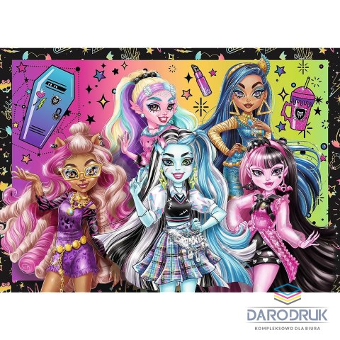 Trefl Puzzle Planeta Milo Elekryzujący dzień Monster High 4w1 el. Trefl (34655)