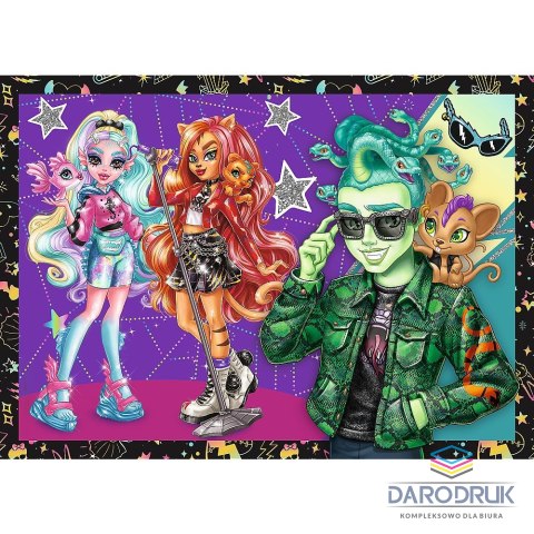 Trefl Puzzle Planeta Milo Elekryzujący dzień Monster High 4w1 el. Trefl (34655)