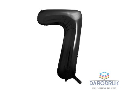 Partydeco Balon foliowy Cyfra 7, 86cm, czarny 34cal Partydeco (FB1M-7-010)