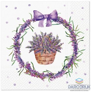 Paw Serwetki Lavender Basket mix nadruk bibuła [mm:] 330x330 Paw (TL123400)