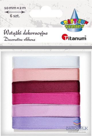 Titanum Wstążka Craft-Fun Series 2324015-B 6 kolorów 10x2 [mm x m] mix Titanum (1cmx2m)