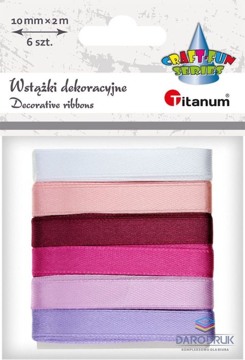 Titanum Wstążka Craft-Fun Series 2324015-B 6 kolorów 10x2 [mm x m] mix Titanum (1cmx2m)