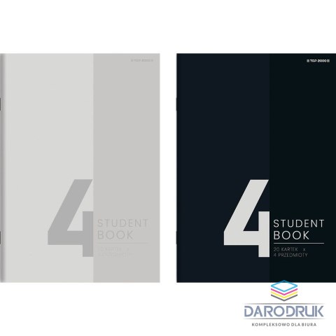 Top 2000 Zeszyt B5 STUDENT BOOK 4 PRZEDMIOTY 80k. 70g krata Top 2000 (400183847)