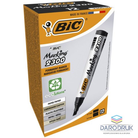 Bic Marker permanentny Marking 2300 wkład czarny 3,7-5,5mm ścięta końcówka Bic (8209263)