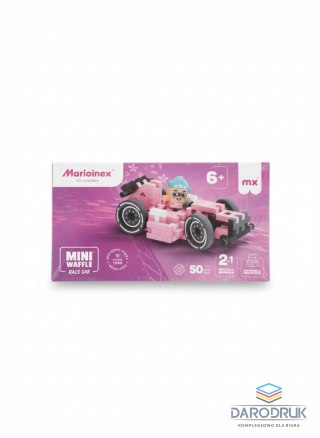 Marioinex Klocki konstrukcyjne Mini Waffle 50el Cars: Pink Race Car Marioinex