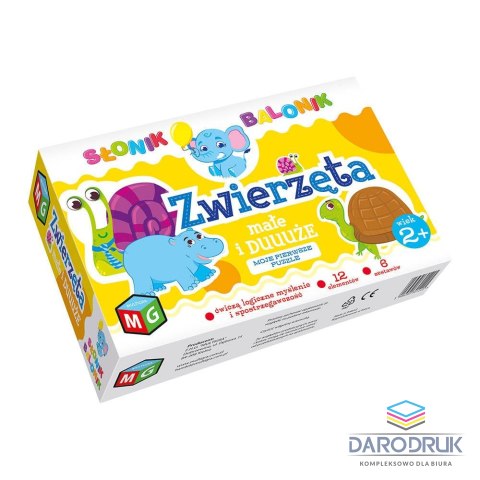 Multigra Puzzle ZWIERZĘTA MAŁE I DUŻE - PUZZLE 12 el. Multigra