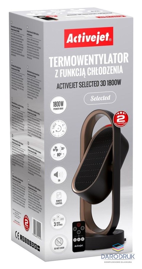 Activejet Termowentylator z funkcją chłodzenia Selected 3D 1800W Activejet (AGDACJTER0001)