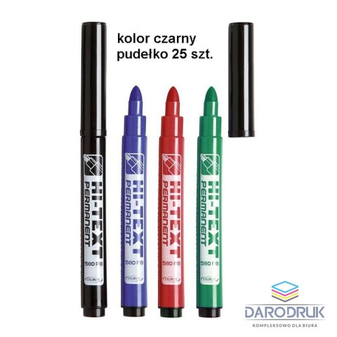 Fibracolor Marker permanentny HI-TEXT wkład czarny 6,0mm okrągła końcówka Fibracolor (580)