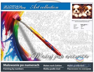 Flamingo Line Zestaw kreatywny Malowanie po numerach 30x40cm Dwa psy Flamingo Line (FC34)