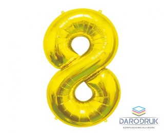 Godan Balon foliowy Cyfra 8, złota, 85 cm 85cal Godan (BC-HZL8)