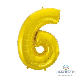 Godan Balon foliowy cyfra 6 złota 85 cm