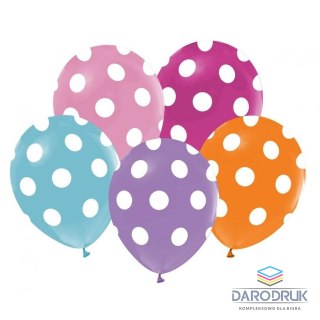 Godan Balon gumowy grochy 5 szt. mix 12cal Godan (GZ-GRO5)