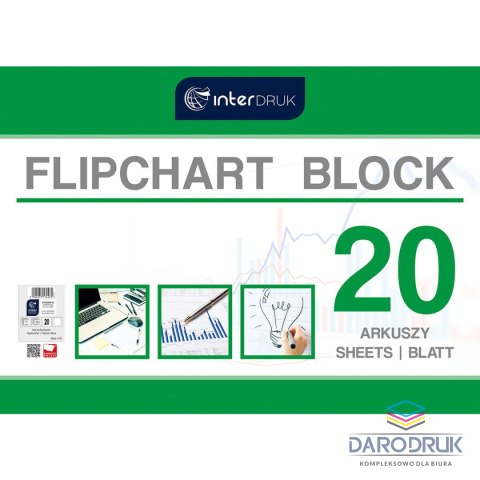 Interdruk Blok do tablic flipchart A1 20k. 80g czysty [mm:] 1000x640 Interdruk (FLI20)