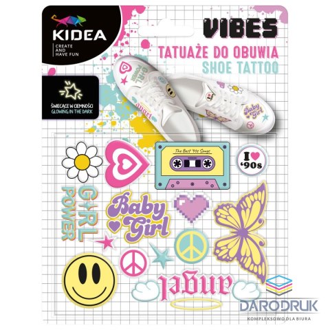 Kidea Tatuaż GOOD VIBES TATUAŻE DO OBUWIA ŚWIECĄCE W CIEMNOŚCI Kidea (TZOCKA)