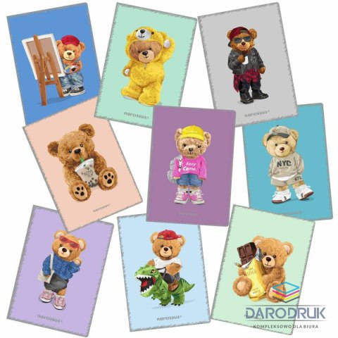 Narcissus Zeszyt A5 Teddies 60k. 80g krata Narcissus