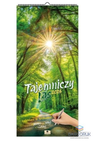 Pan Kalendarzyk Kalendarz ścienny PASKOWY SZEROKI TAJEMNICZY LAS 220mm x 470mm Pan Kalendarzyk (KPS V.5)