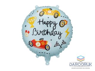 Partydeco Balon foliowy pastylka Happy Birthday, 35x35 cm 18cal Partydeco (FB342)
