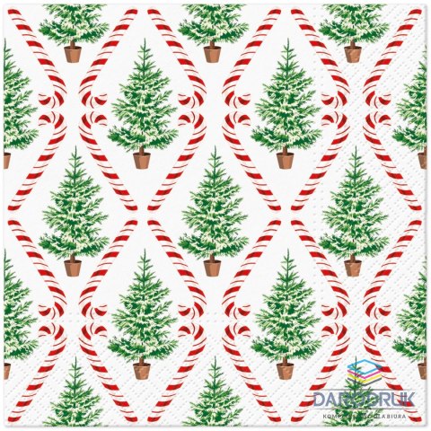 Paw Serwetki Lunch BN Candy Cane Forest mix nadruk papier Paw (SDL240900)