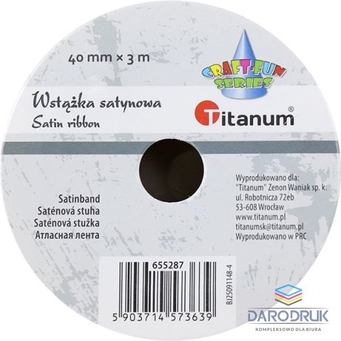 Titanum Wstążka Craft-Fun Series satynowa karbowana 40x3 [mm x m] biała Titanum (BJ25091148-4)